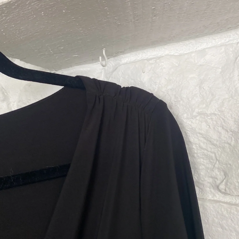 Lauren Ralph Lauren Dress 16 black v neck gathered on the side - Picture 8 of 12